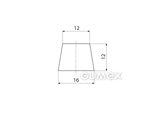 "Trapezförmiges" Silikonprofil, 12x16/12mm, 60°ShA, -60°C/+180°C, weiß (RAL 9010), 